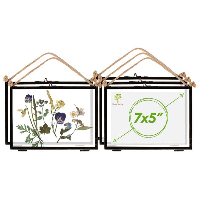 "Nicola Spring Hanging Metal Photo Frames - 7"" x 5"" - Black - Pack of 5 Black Black One Size"