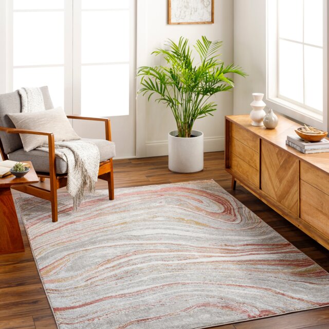 LIVABLISS San Francisco-Modern Graphic Rug 160 x 213 cm Pink Grey Yellow