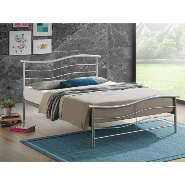 Shell Detailed Ivory Metal Bed Frame - King Size 5ft