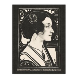 Woman Stained Glass Sketch Portrait Holst Huge Wall Art Print 18X24 In