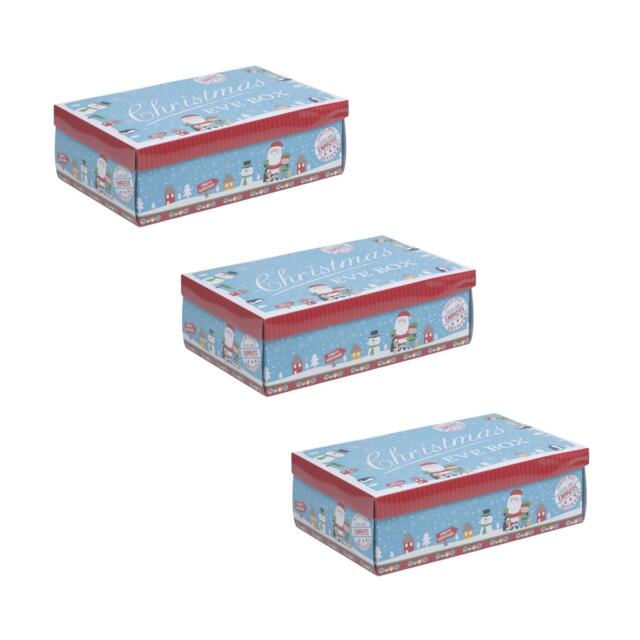 Extra Small Santa Gift Storage Boxes - 17x26.5x8.5cm Blue Blue & Set of 3 3