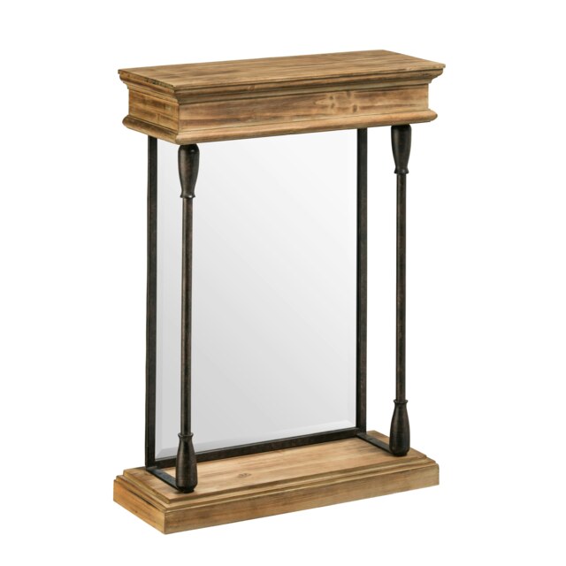 Tribeca Fir Wood and Metal Mirror Cream