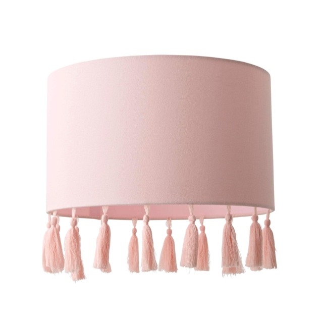 ValueLights Vivian Pink Drum Tassel Ceiling Pendant Shade Pink