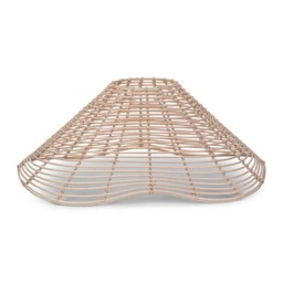 ValueLights Harlow Wavy Natural Rattan Taper Ceiling Pendant Shade Brown