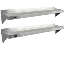 2 x KuKoo Stainless Steel Shelves 1500mm x 300mm Silver