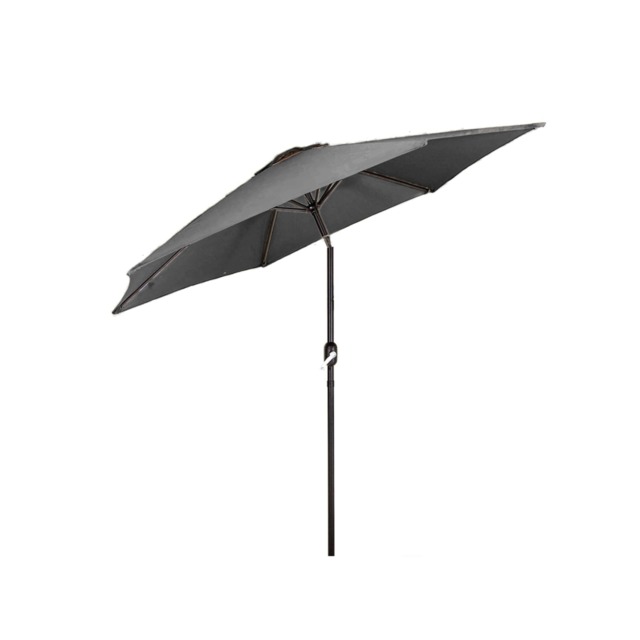 Groundlevel 2m Tilt and Crank Lightweight Parasol Umbrella Grey Grey
