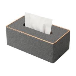 Tissue Box Cover,Grey PU Leather Rectangular Tissue Box Holder for Home/Office/Car Decor