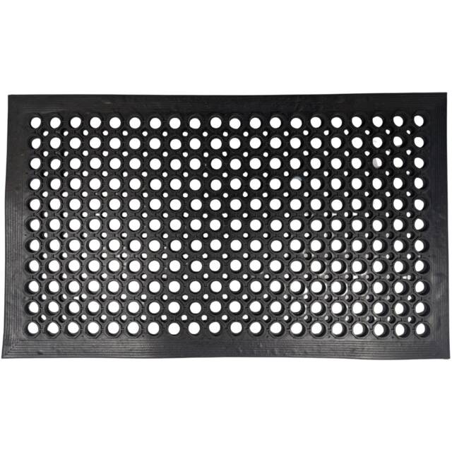 Rubber Door Mat - 1.5m x 0.9m - Non-Trip Ramp Edge - Heavy Duty - Non Slip - Wheelchair & Pushchair Friendly