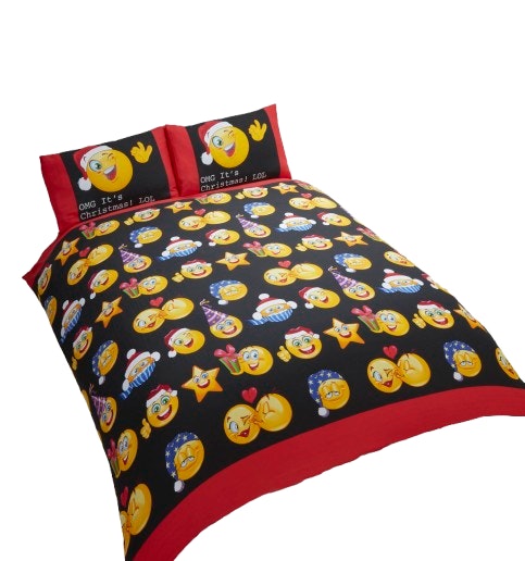 Christmas Icons Polycotton Reversible Duvet Cover Set with Pillowcase Multi King 1