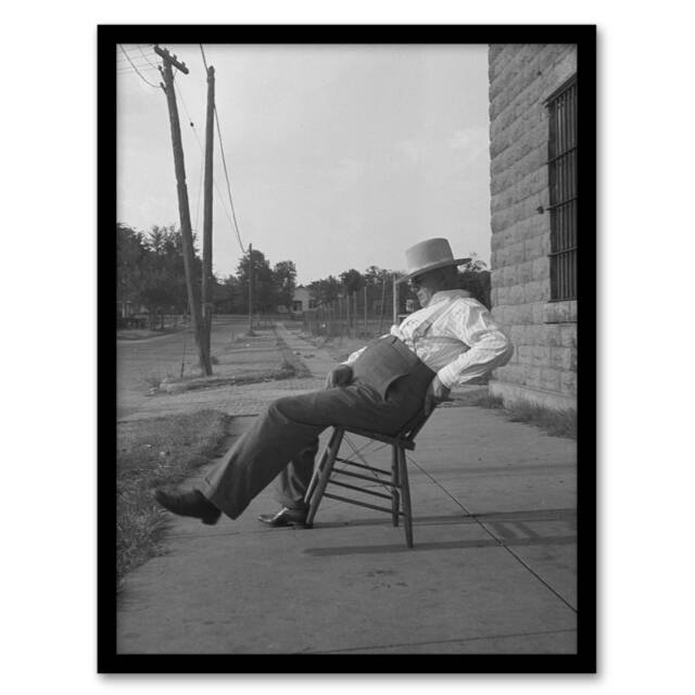 "Oklahoma Sheriff in front of jail Lange Framed Wall Art Print 12X16"""