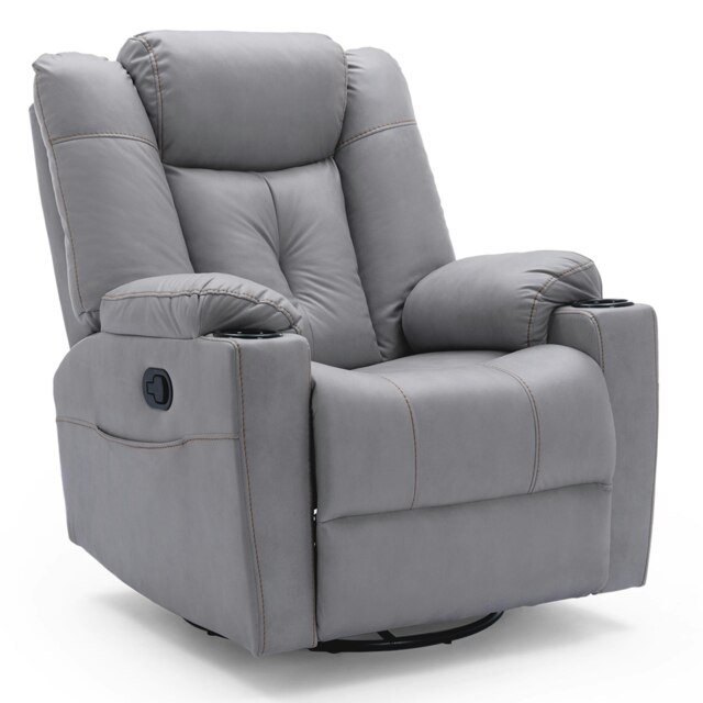 Afton Electric Technology Fabric Auto Recliner USB Lounge Sofa Chair (Grey)