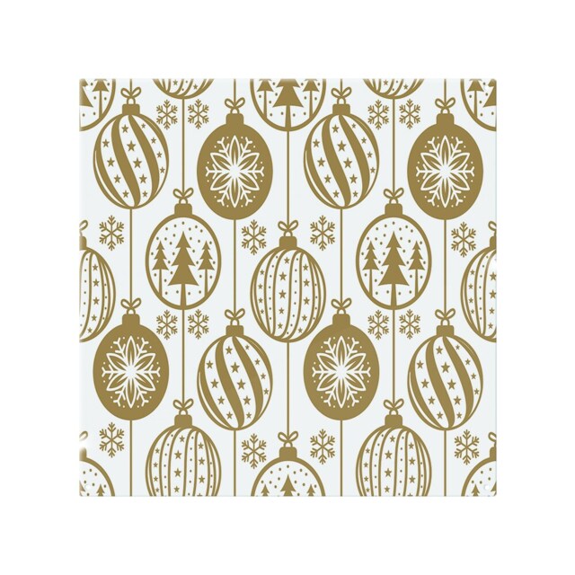 Christmas Baubles Dining Splash Back White