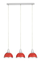 Orsina Functional Red Shade and Chrome Pendant Light, Elegant Pendant Light For Drawing Room, Versatile Light