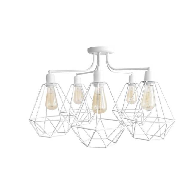 Karo Multi Arm Semi Flush Ceiling Light White 75cm