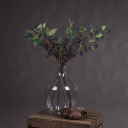 Viburnum Berry Artificial Plant - Plastic - L11 x W11 x H80 cm - Blue