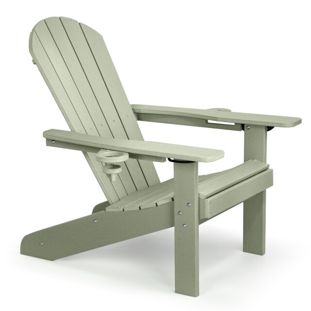 Vonhaus Westport Sage Green Adirondack Garden Chair HDPE with Reclining Backrest