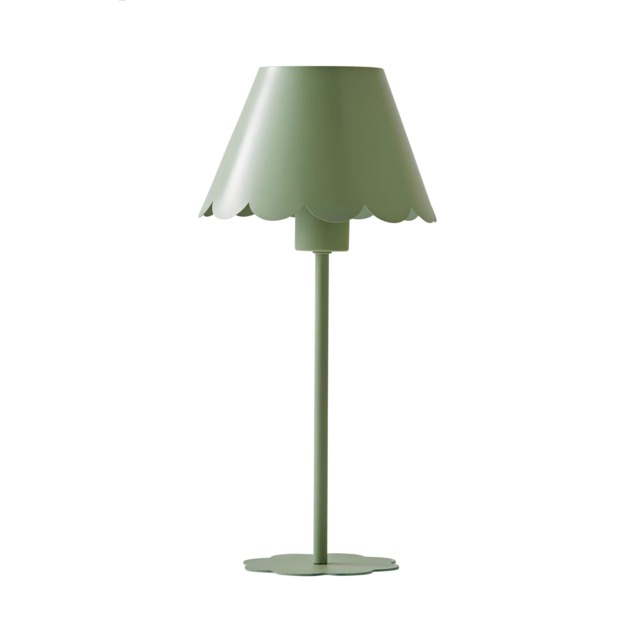 ValueLights Hattie Green Scallop Rechargeable Table Lamp Green