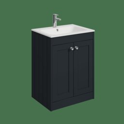 Balterley Floor Standing 2 Door Unit with Stone Basin 1 Tap Hole Grey 800 x 600 x 453mm