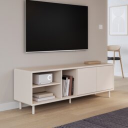 Playly TV Unit with Open Shelving and 2-Door Storage in Sand