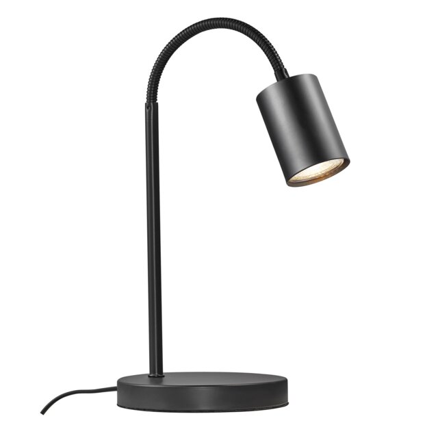 Nordlux Explore Indoor Table Lamp Black Metal GU10 Gooseneck - Mains Powered, IP20