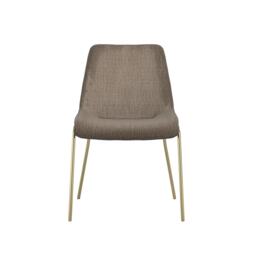 Carlo Dining Chair- Textured Velvet/Metal (Set of 2) - L49.5 x W83 x H63 cm - Taupe