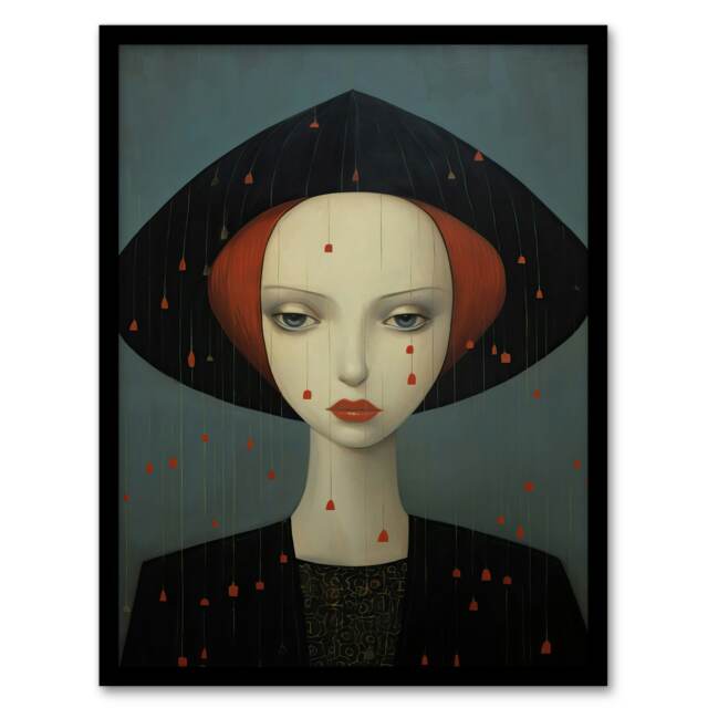 Dont Rain On My Parade Red Haired Woman Home Decor Black Framed Wall Art Print A4