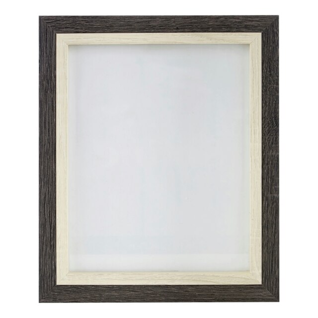 Box 8 x 10 Two Tone Photo Frame,Picture Frame With Bevelled Corners, Image Holder With Two Toned Design Grey One Size
