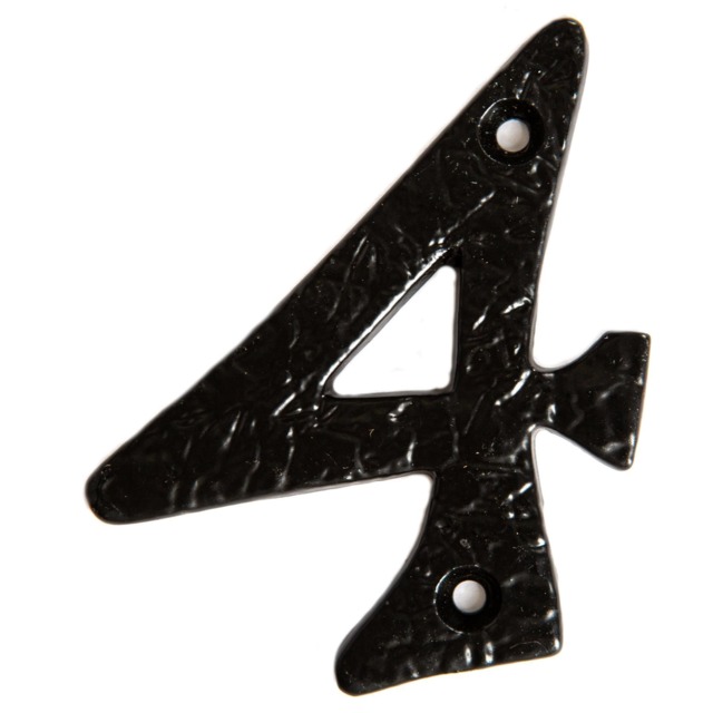 Hammer & Tongs Rustic Iron Numeral - Number 4 - H70mm - Black