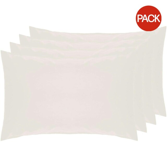 Belledorm Percale Housewife Pillowcase (Pack of 4) - Ivory - 51cm x 76cm