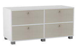 White TV Stand with 4 Drawers Cream 1
