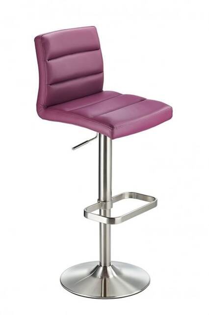 Swank Adjustable Bar Stool Purple Silver