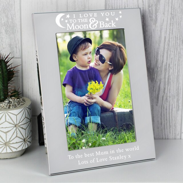 Personalised To the Moon and Back... 6x4 Silver Photo Frame Silver One Size