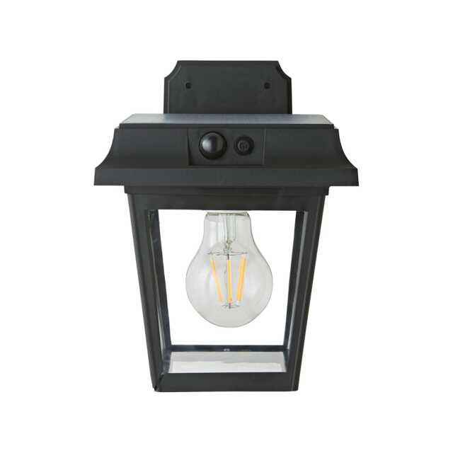 ValueLights LED Matte Black Solar Wall Light Acrylic Panes Black