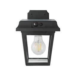 ValueLights LED Matte Black Solar Wall Light Acrylic Panes Black