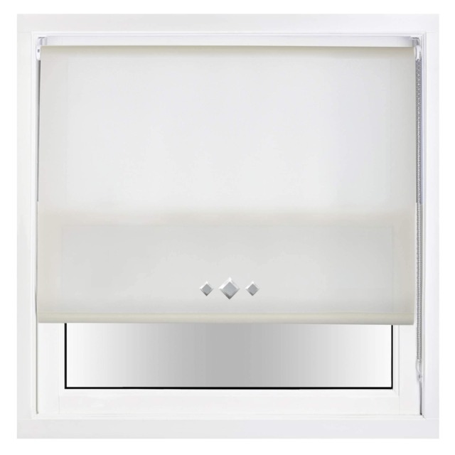 FURNISHED Daylight Trimmable Roller Blinds with Triple Diamond Eyelets and Metal Fittings Cream Cream (W) 220cm x (L) 165cm