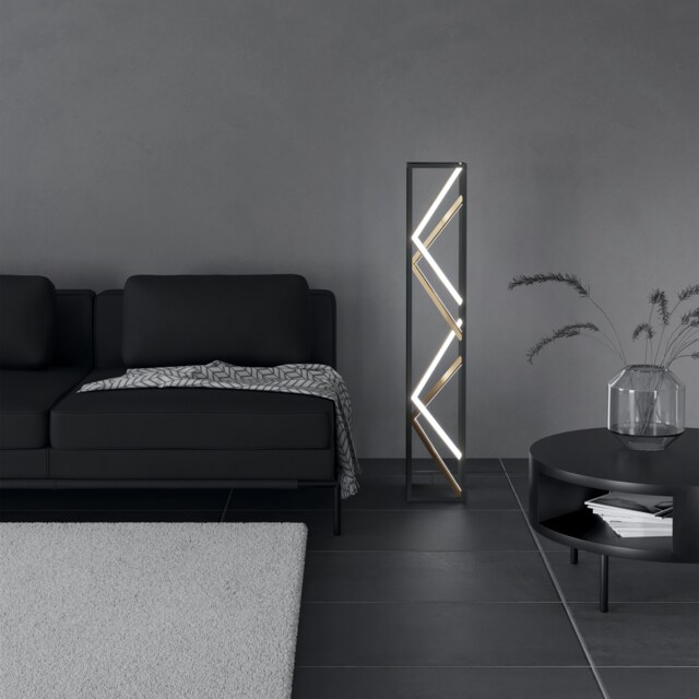 EGLO Penela Floor Lamp Black and Gold Black