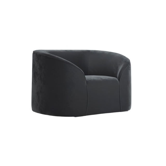 Zuma Indoor Chair - Velvet - L91 x W109.5 x H72.5 cm - Black - Fully Assembled
