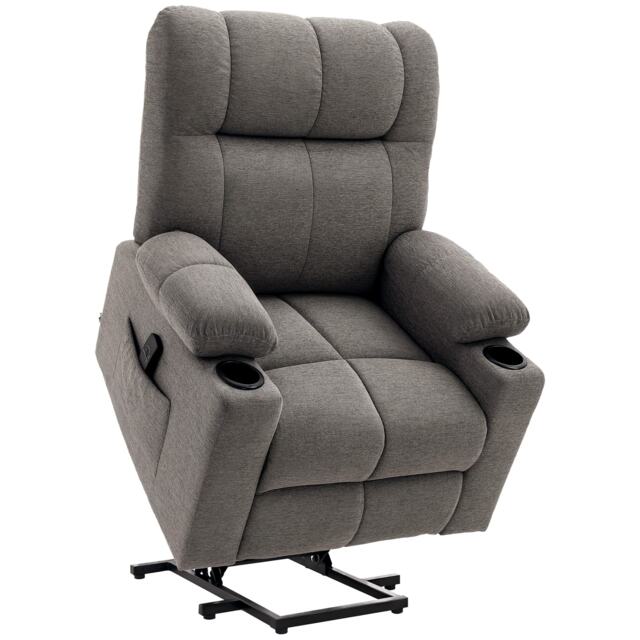 HOMCOM Heavy Duty Riser and Recliner Chair Lift Chair for the Elderly, Grey Grey Grey