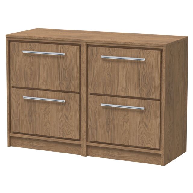 Balterley Longnor 4 Drawer Floor Standing Vanity Unit with Worktop, Antique Oak, 600mm
