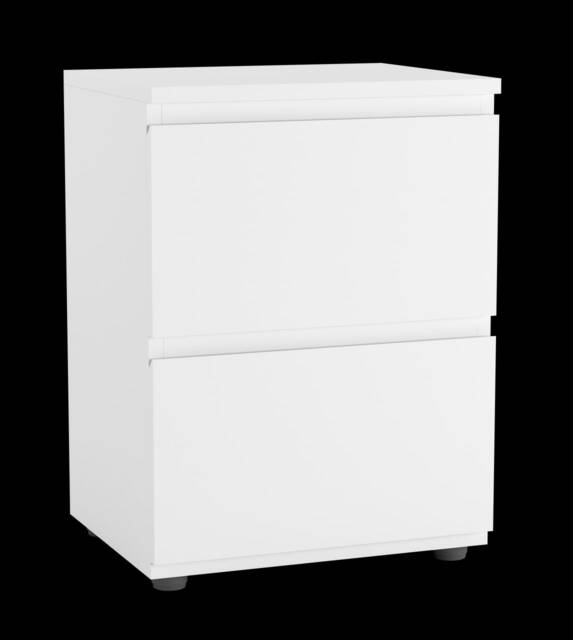 Skagen Minimalist Chest of 2 Drawers White White & White 1