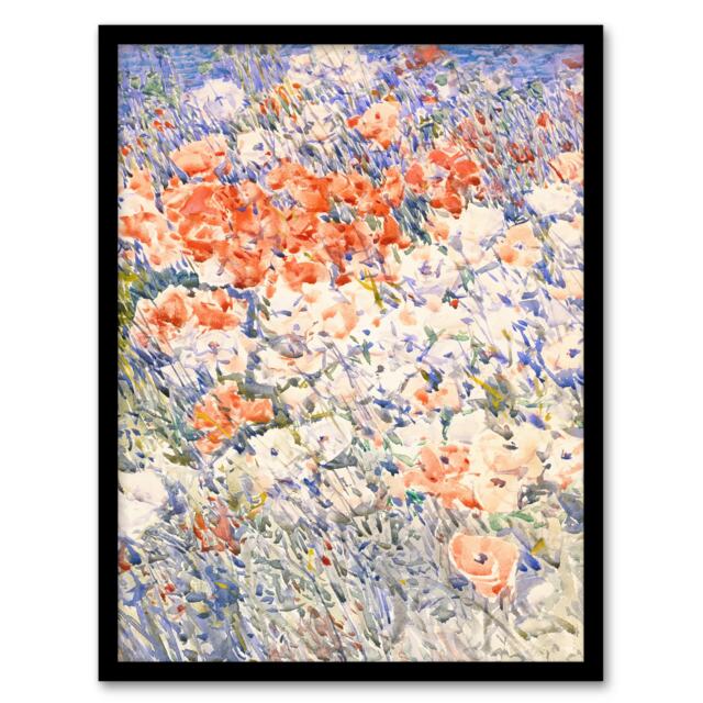 "The Island Garden Spring Flowers Hassam Framed Wall Art Print 12X16"""