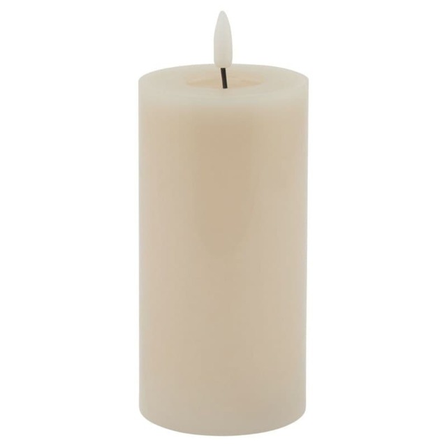 Luxe Collection Melt Effect LED Candle - Wax - L8 x W8 x H15 cm - Taupe Brown Brown