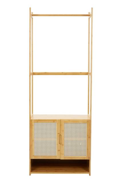 Living and Home Freestanding Wooden Clothes Rack with Cabinet 62 W x 31 D x 170 Hcm Multi One Size