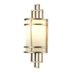 Fusion Flush Wall Lamp, Painted Natural Brass