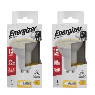 Energizer LED GU10 345lm 3.6W 3000K (Warm White) Dimmable Light Bulb - Pack of 2