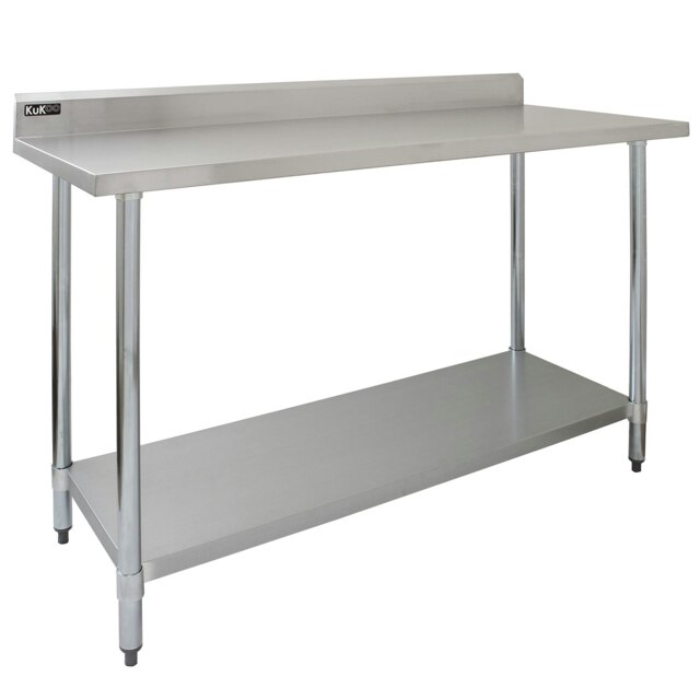Commercial Stainless Steel Catering Table - 5ft Wide Silver