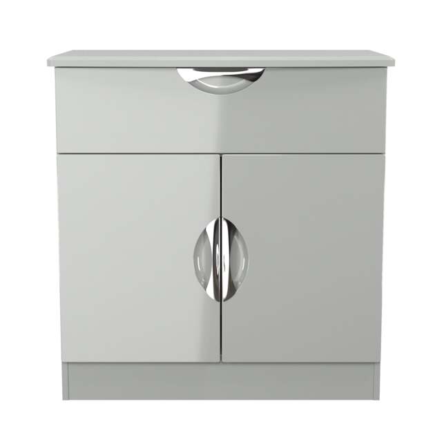 Holborn 1 Drawer 2 Door Sideboard in Grey Gloss & Dusk Grey (Ready Assembled) Grey Grey Gloss & Dusk Grey