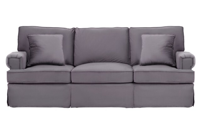 Ralph Three Seat Grey Velvet Sofa