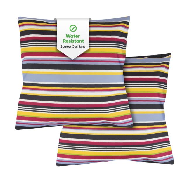 Gardenwize Outdoor Pair of Stripe Scatter Cushions