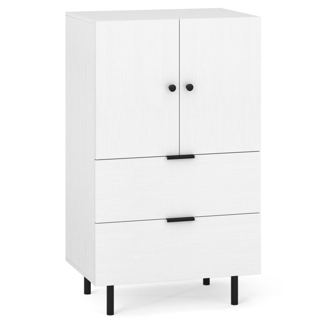 COSTWAY Sideboard Buffet Cabinet 2-Door Serving White